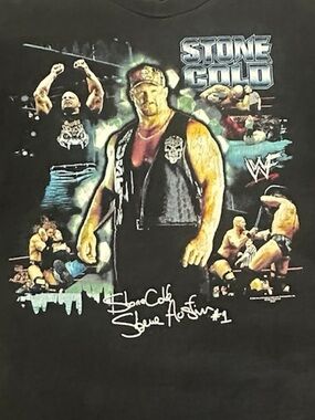 Stone Cold Steve Austin 2000 T-Shirt XL WWF WWE Back W/A Vengeance Wrestling